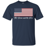 American Patriot U.s. Flag The Brave And The Free T-shirt_black