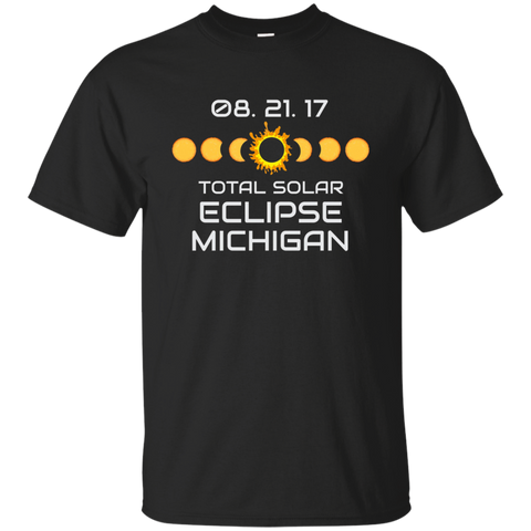 MICHIGAN Solar Eclipse Souvenir Gift T Shirt_Black