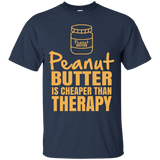 Peanut Butter Therapy T Shirt, Funny Peanut Lover Tee Gift_Black