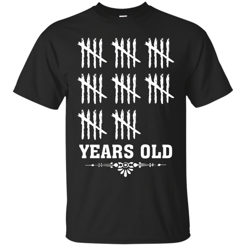 Tally Marks Tee-Funny 40 Years Yrs Old 40th Birthday T-Shirt_Black