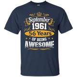September 1961 T-Shirt 56th Birthday Gift_Black