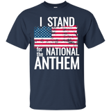 I Stand For The Anthem I Don't Kneel T Shirt American Flag_black