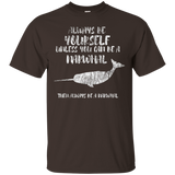 The Always Be A Narwhal Funny Tee T shirt Sea Unicorn Horn_Black