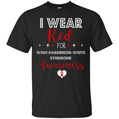 I Wear Red For Wolff-parkinson-white Syndrome Awareness Tee_black=