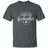 Godmother To Be Est 2018 T Shirt Most Fabulous God Mother_navy