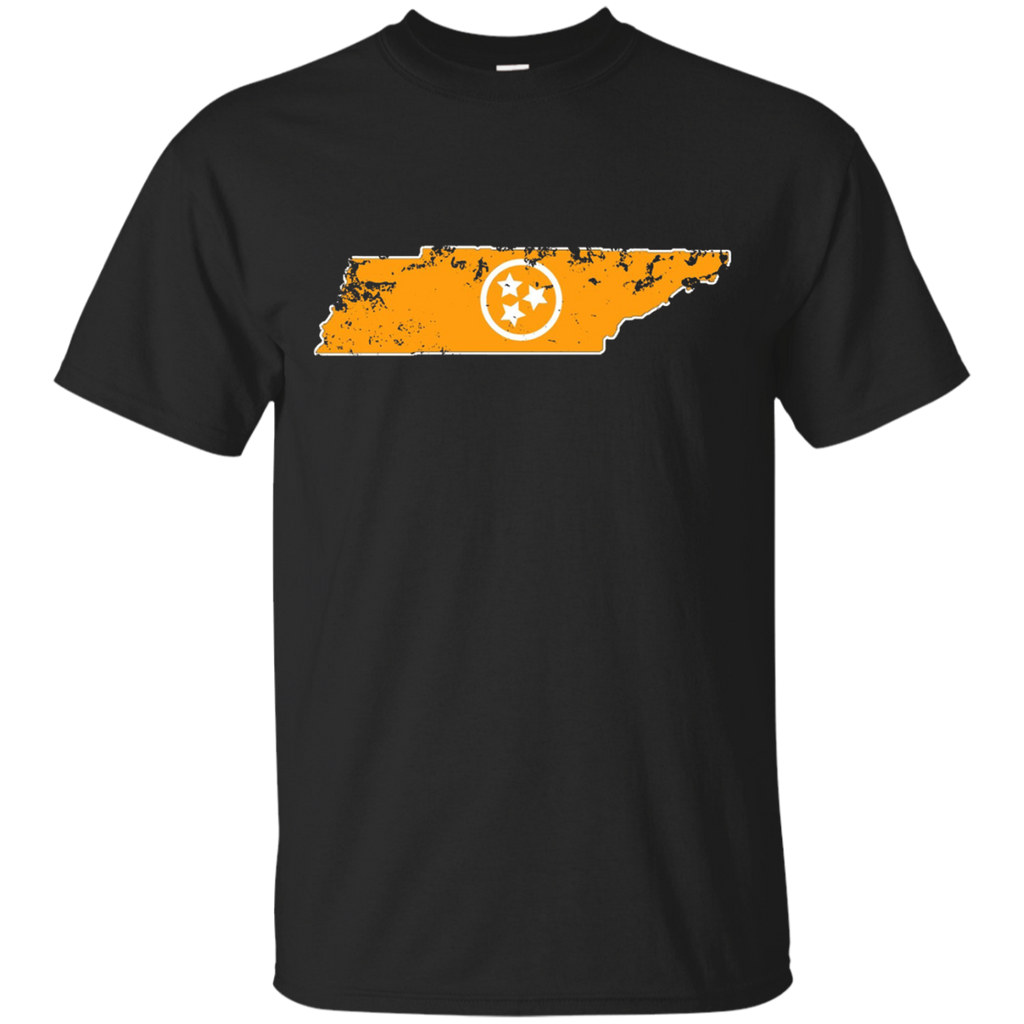 Orange Tennessee State Shirt 3 White Stars of the Flag Tee_Black