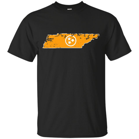 Orange Tennessee State Shirt 3 White Stars of the Flag Tee_Black