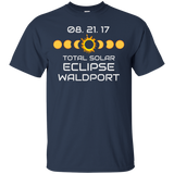 WALDPORT OREGON Solar Eclipse Souvenir Gift T Shirt_Black