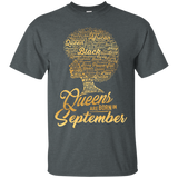 Black Queens Are Born In September Shirt Birthday Gift Tee_black=