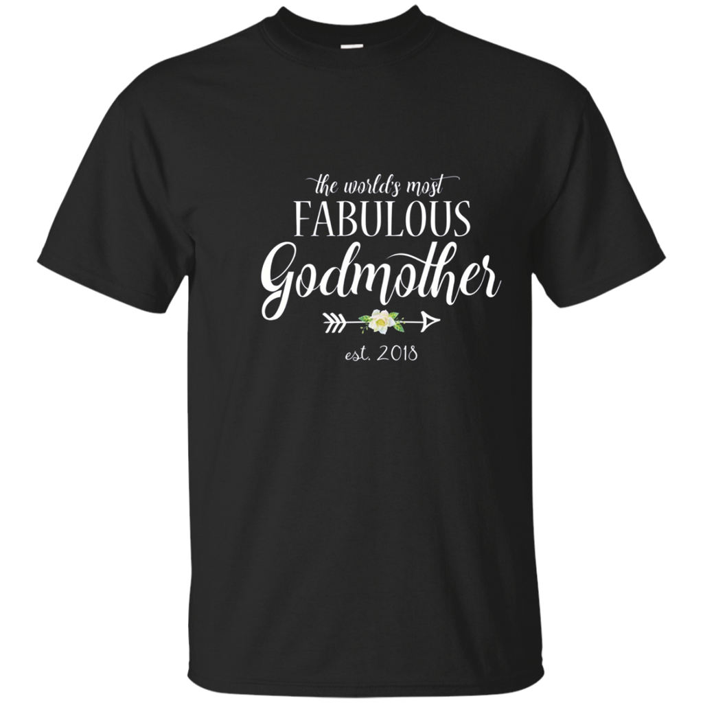 Godmother To Be Est 2018 T Shirt Most Fabulous God Mother_navy