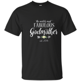 Godmother To Be Est 2018 T Shirt Most Fabulous God Mother_navy