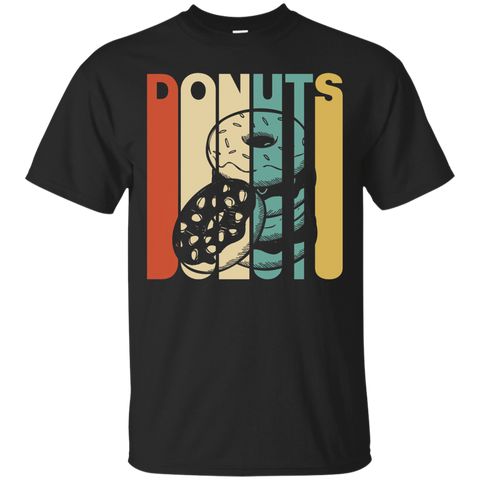 Vintage Style Donuts Silhouette T-Shirt_Black