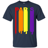 Paris France Rainbow Wet Paint LGBT Gay Pride T-Shirt_Black