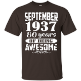 September 1937 - 80th Birthday Gifts Funny Shirt_Black