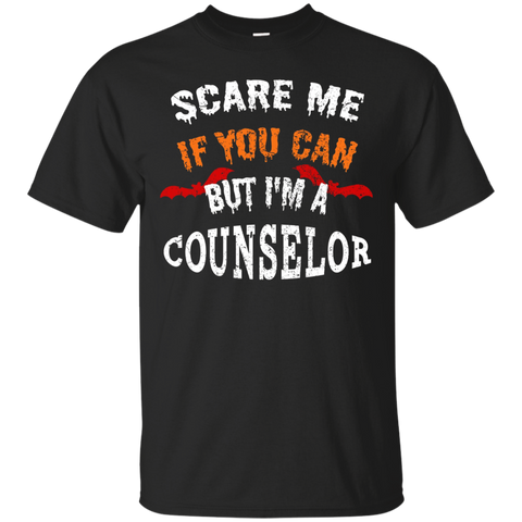 Scare Me If You Can But I'm A Counselor Halloween T-Shirt_Black