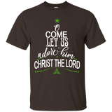 Christian Christmas T-shirt-o Come Let Us Adore Him_black