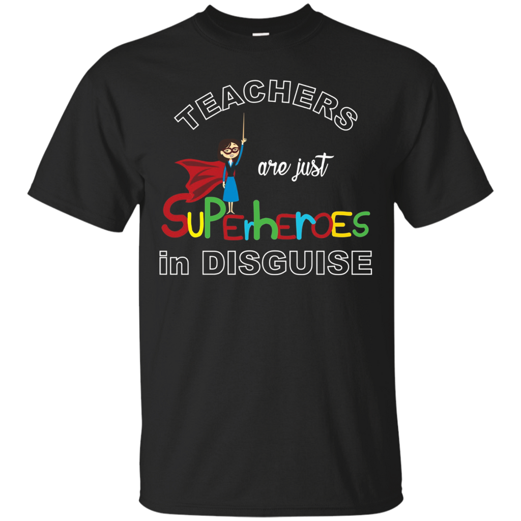Teachers Are Superheroes Funny T-Shirt First Day of School_Black