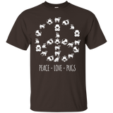 Peace Love Pugs T-Shirt_Black