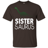 Sister Saurus Dinosaur Shirt Matching Family Tribe Daughter_Black