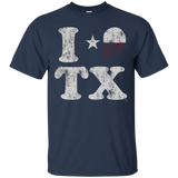 Retro I Love Texas TX Flag T Shirt_Black