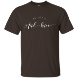 Womens Be Still and Know Christian Faith T-Shirt_Black