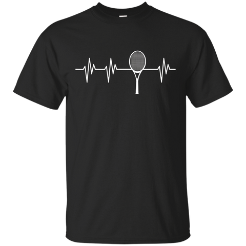 Racquet Heartbeat Funny Tennis Player T Shirt Gift_Black