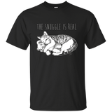 The Snuggle Is Real Punny Cat Graphic Tee_Black