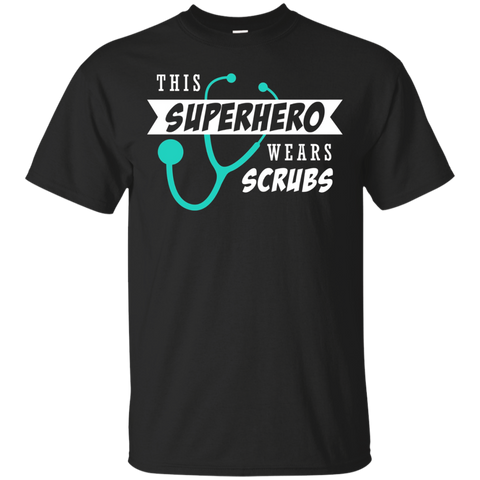 This Superhero Wears Scrubs Shirt Doctor Nurses Week Gift_Black