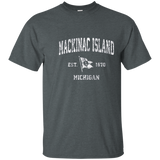 Mackinac Island Michigan Mi Vintage Boat Anchor Flag Tee