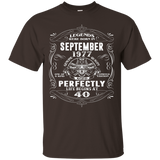 Legends Were Born In September 1977- Life Begin At 40 Shirt