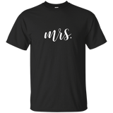 Womens Mrs. T-shirt. Tee. Shirt. Mrs Just married. MR. shirt set_Black