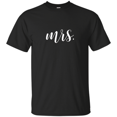 Womens Mrs. T-shirt. Tee. Shirt. Mrs Just married. MR. shirt set_Black