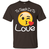 Teacher emoji Shirt Valentine Day To Teach Is To Love School_Black