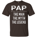 Pap The Man The Myth The Legend Grandpa Gift Men T-Shirt_Black