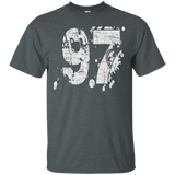 #97 Distressed Grungy Numbered T-shirt Printed Front & Back_black