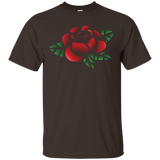 Rose Flower Casual Floral Graphic T-Shirt_Black