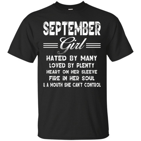 September Girl Hated By Many Loved By Plenty T-Shirt_Black