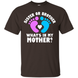 Sister or Brother What's In My Mother Gender Party T-Shirt_Black