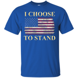 I Choose To Stand National Anthem T-shirt-distressed Us Flag_black