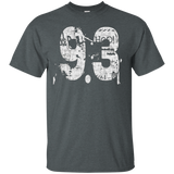 #93 Distressed Grungy Numbered T-shirt Printed Front & Back_black