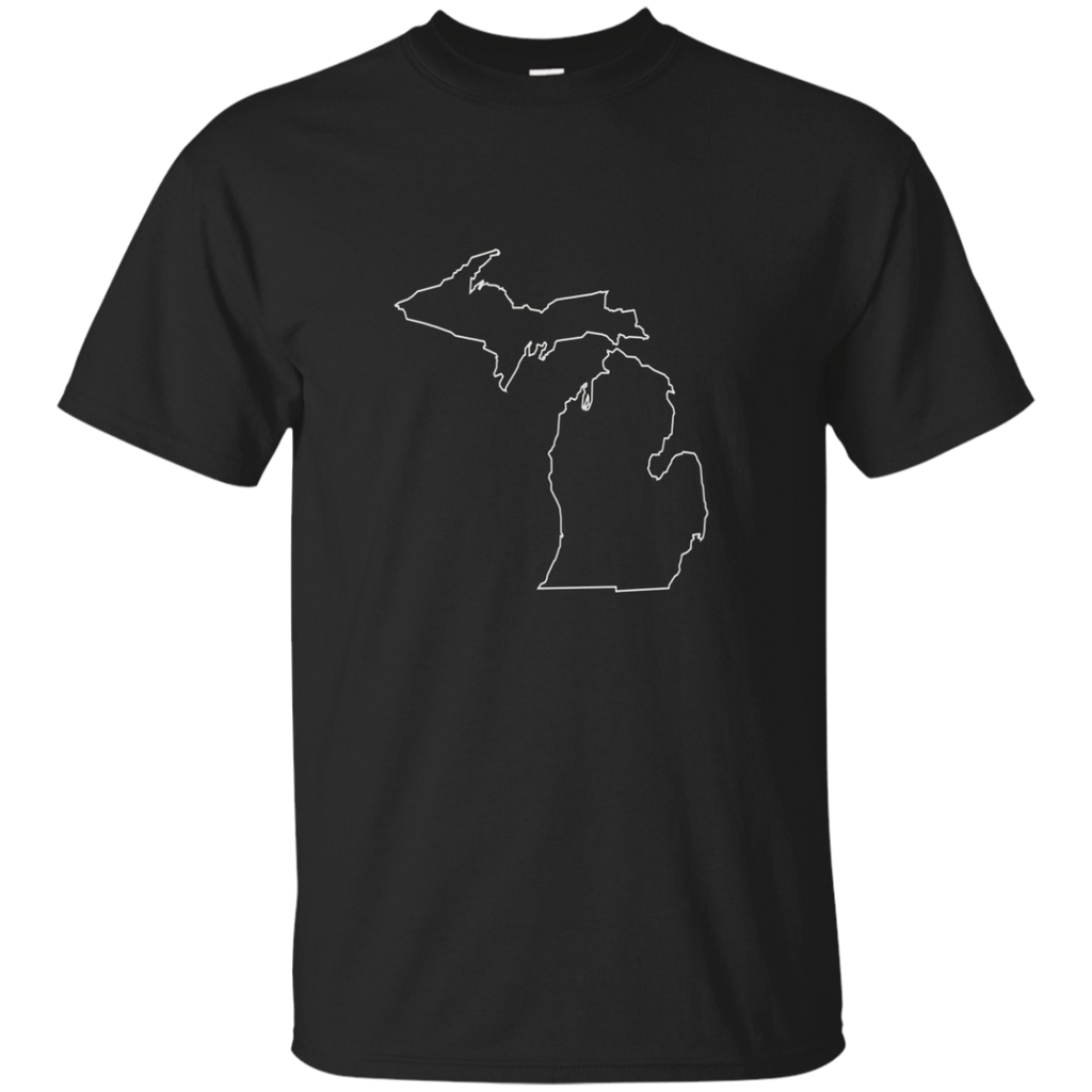 Michigan outline tee shirt with state motto_Black