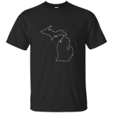 Michigan outline tee shirt with state motto_Black