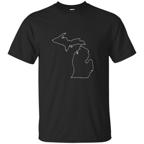 Michigan outline tee shirt with state motto_Black