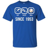 Eat Sleep Baseball Since 1953 T-shirt 64th Birthday Gift Tee_black=