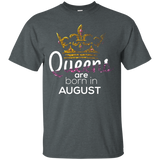 Queens Are Born in August Birthday B-day Gift T-shirt_Black
