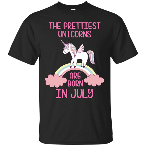 The Prettiest Unicorns Are Born In July T Shirt_Black