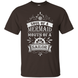 Womens Soul Of A Mermaid Mouth Of A Sailor T-shirt_Black