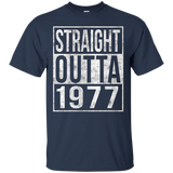 Straight Outta 1977 Funny 40th Birthday T-Shirt_Black