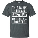 Rooster Halloween Costume Shirt Funny Easy for Kids Adults_Black