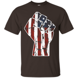 Patriotic American Flag Fist T-shirt_Black